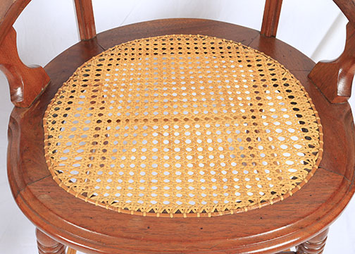 Late 19th Century Victorian Eastlake Armchairs With Caned Seats