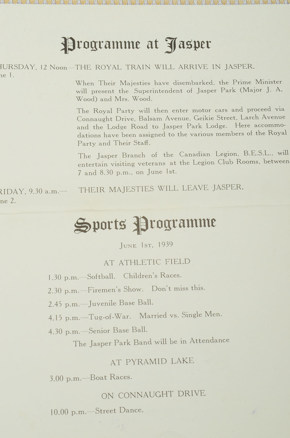 1939 King George VI and Queen Elizabeth Program