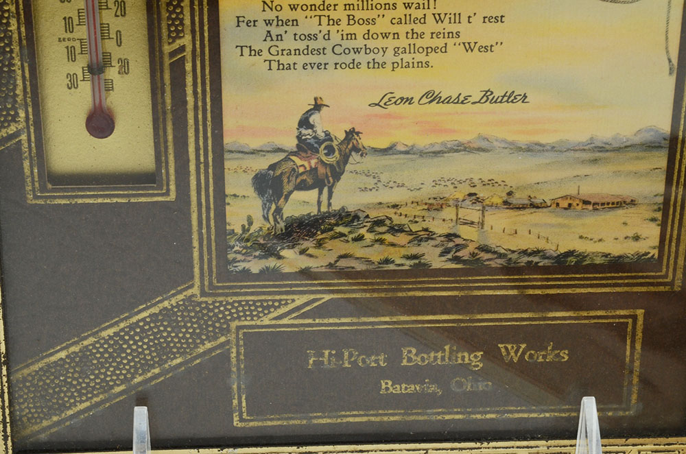 1930s Will Rodgers Advertising Thermometer and Print