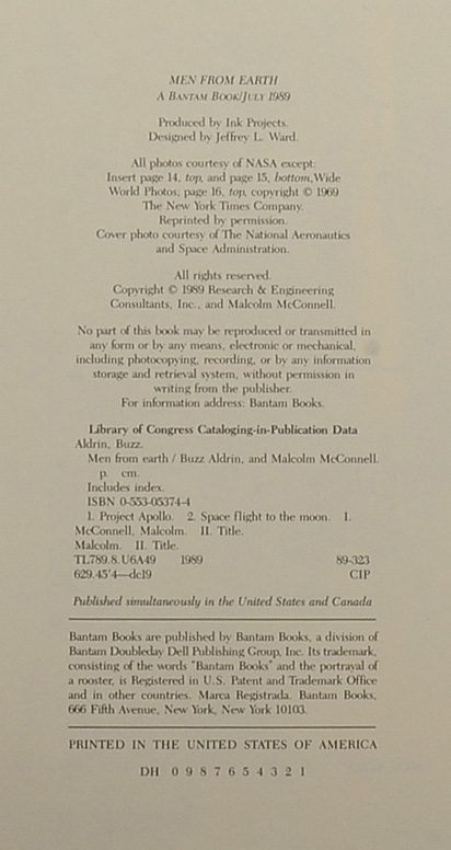 Buzz Aldrin Signed First Edition "Men From Earth"