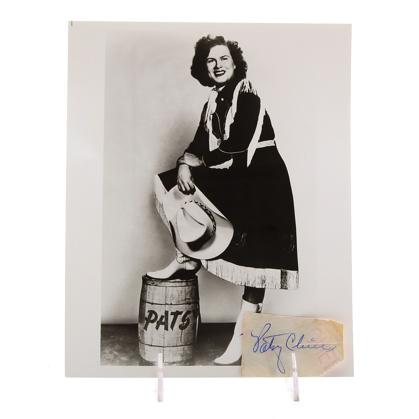 Patsy Cline Cut Signature with Photo  COA