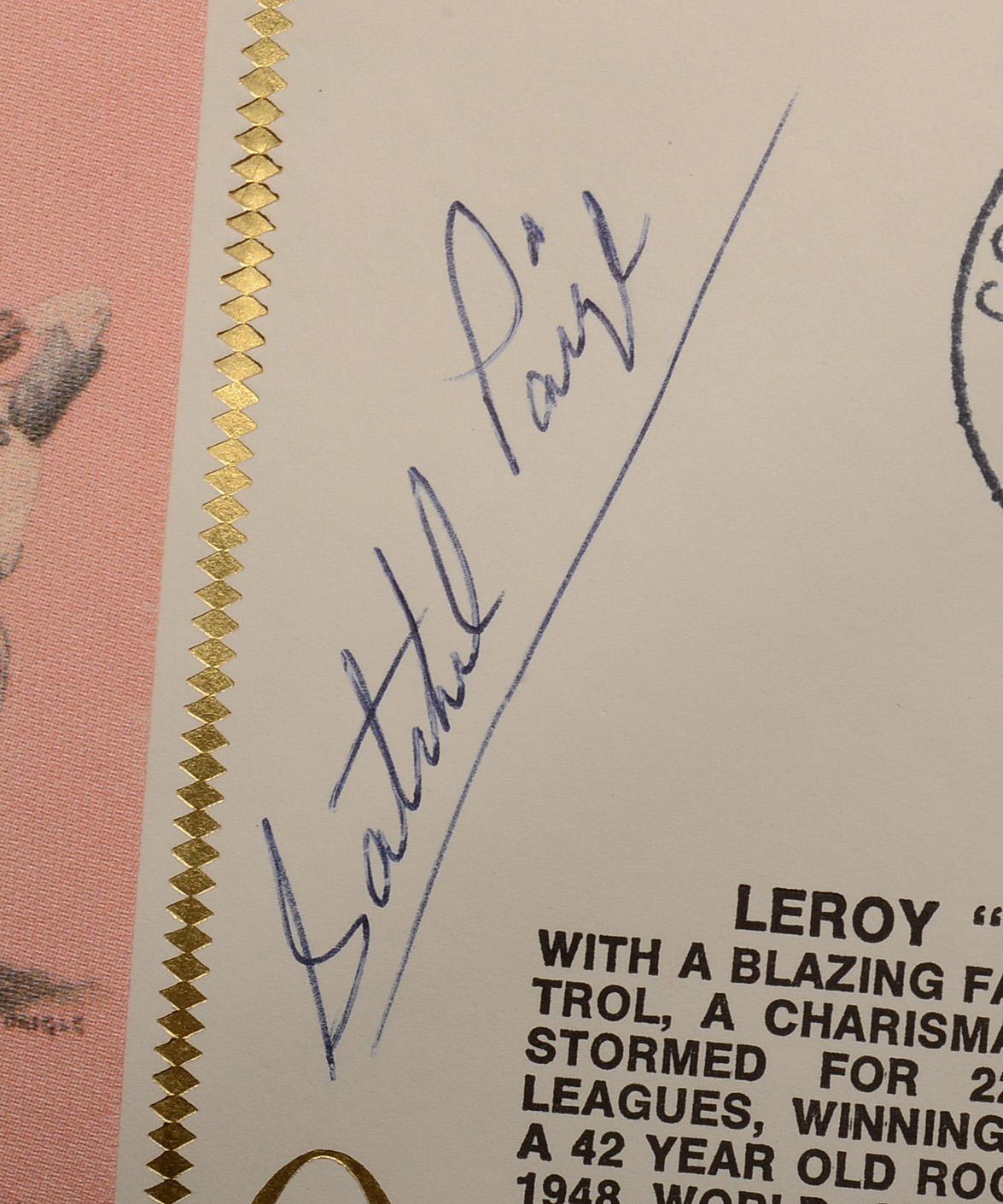 Satchel Paige Signed First Issue Envelope with Photo COA