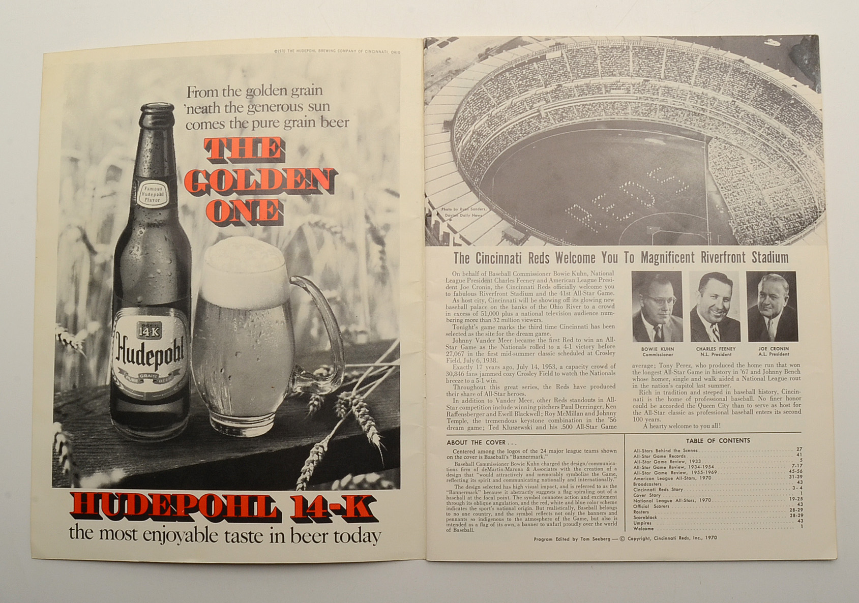 1970 Baseball All-Star Game Program Cincinnati