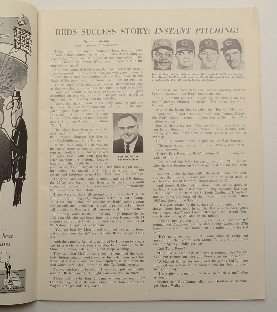 1970 Baseball All-Star Game Program Cincinnati