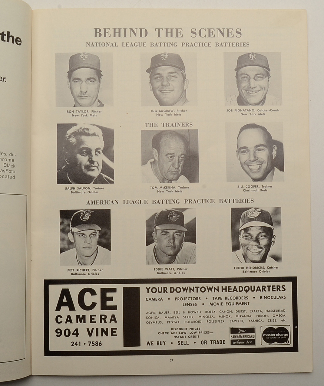 1970 Baseball All-Star Game Program Cincinnati