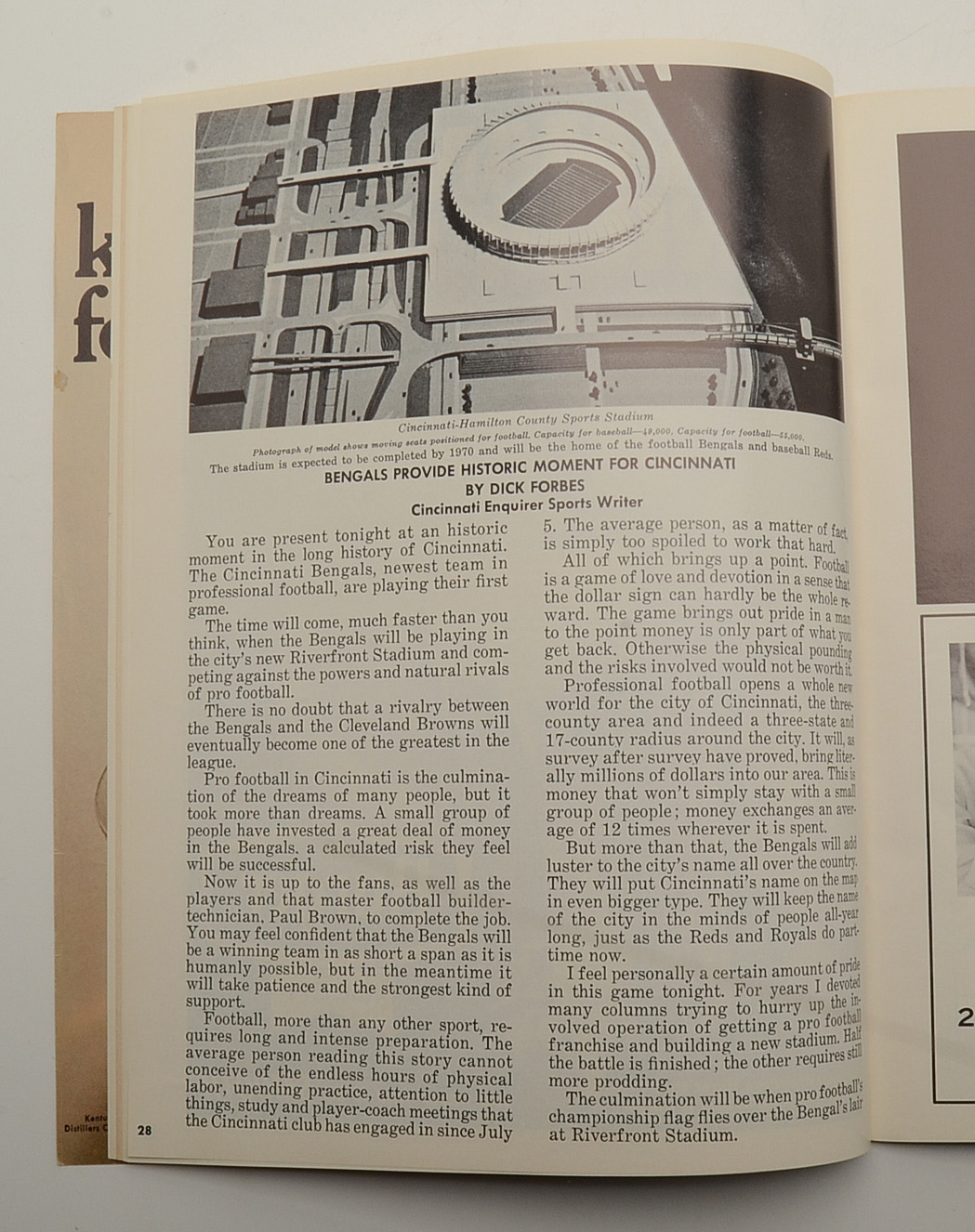 Bengals First NFL Football Game Program