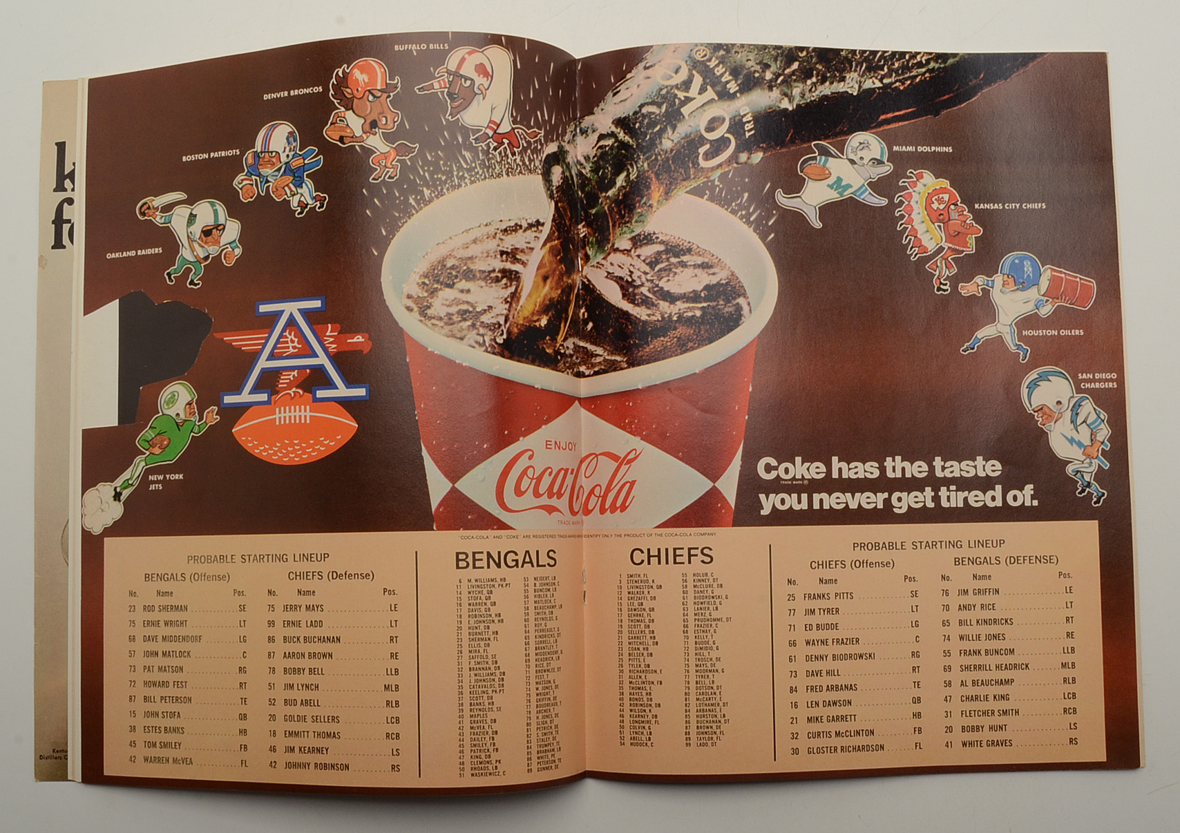 Bengals First NFL Football Game Program