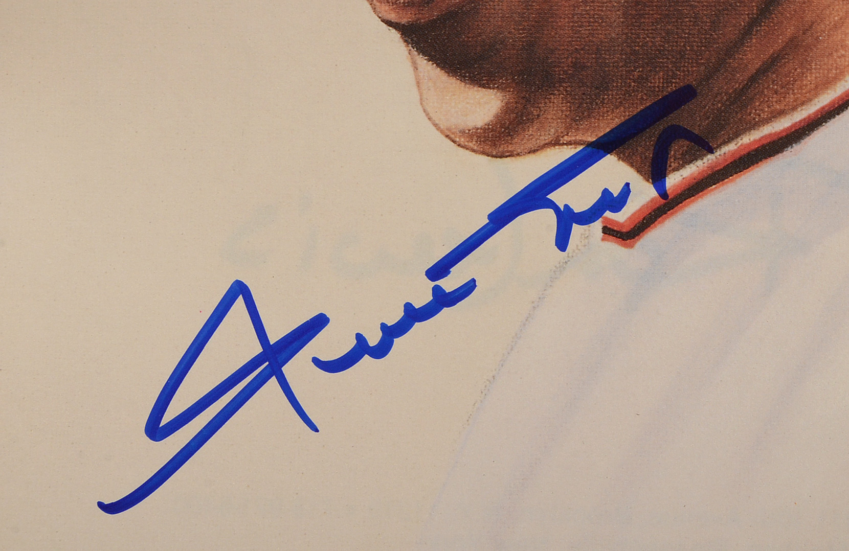 Willie Mays Signed Ron Lewis Print  COA
