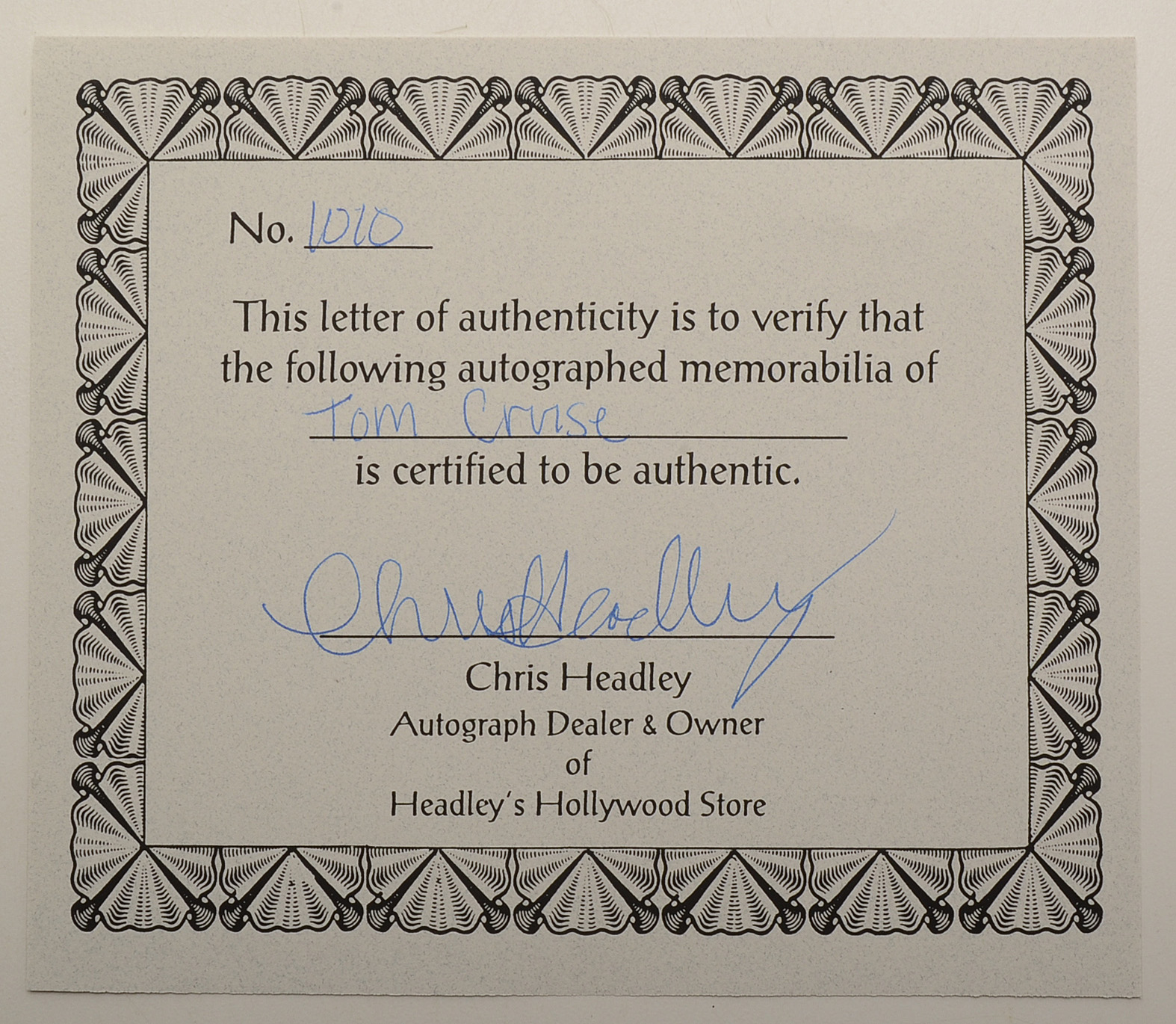 Tom Hanks and Tom Cruise Autograph Cuts