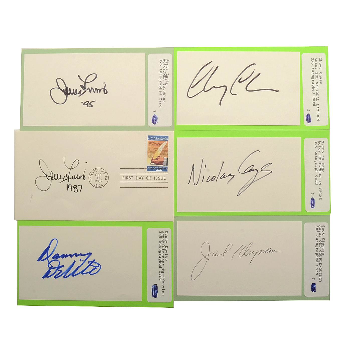 Six Movie Actor Cut Signatures Lewis, Cage, and More