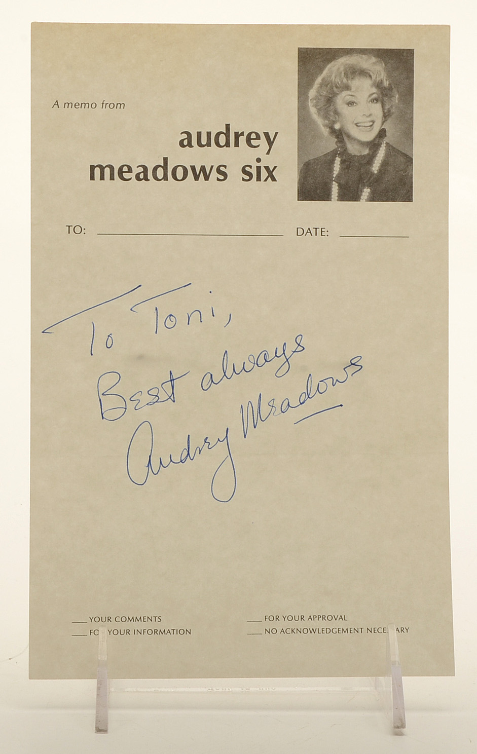 Audrey Meadows Autograph Cuts