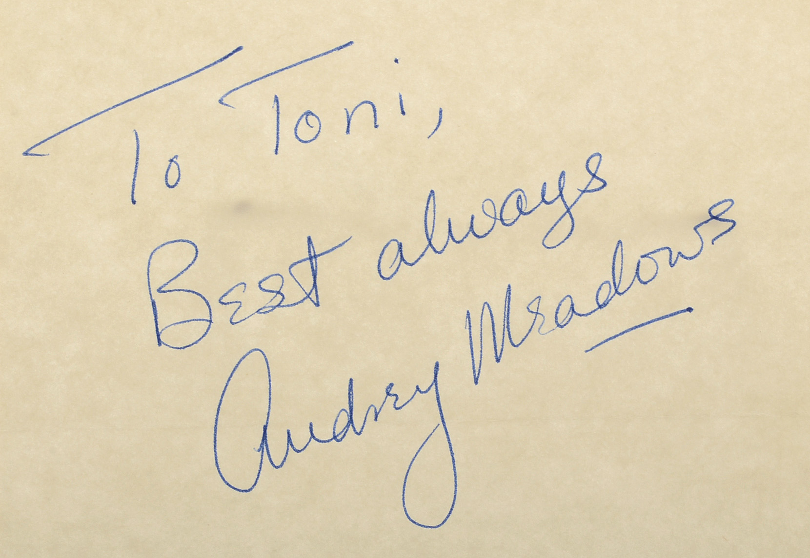 Audrey Meadows Autograph Cuts