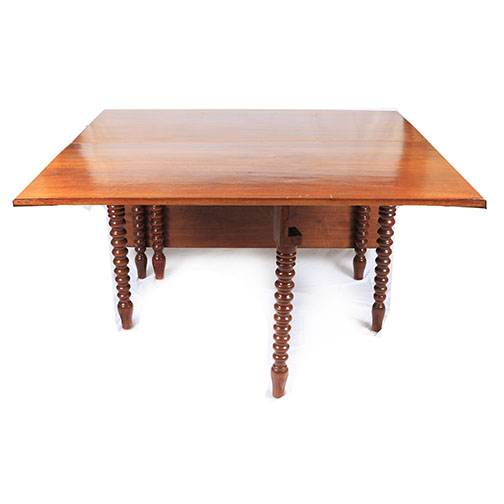 Antique Drop-Leaf Table With Spool-Turned Legs