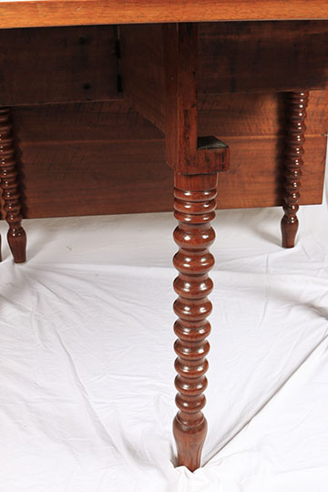Antique Drop-Leaf Table With Spool-Turned Legs