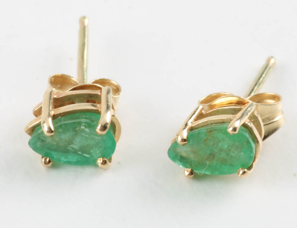 Three Pair of Dainty Post Earrings in 14K and 18K Gold