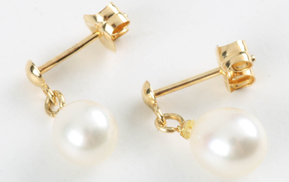 Three Pair of Dainty Post Earrings in 14K and 18K Gold