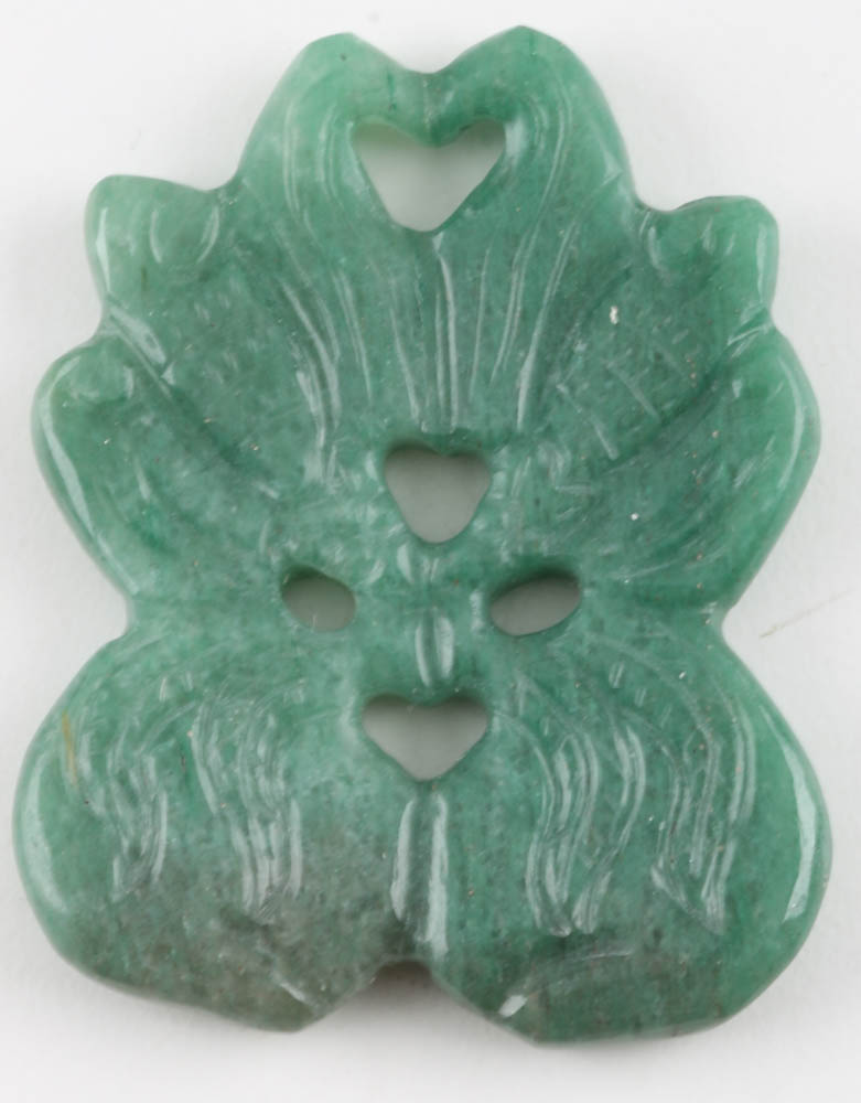 Six Carved Chinese Bowenite and Aventurine Quartz Pendants