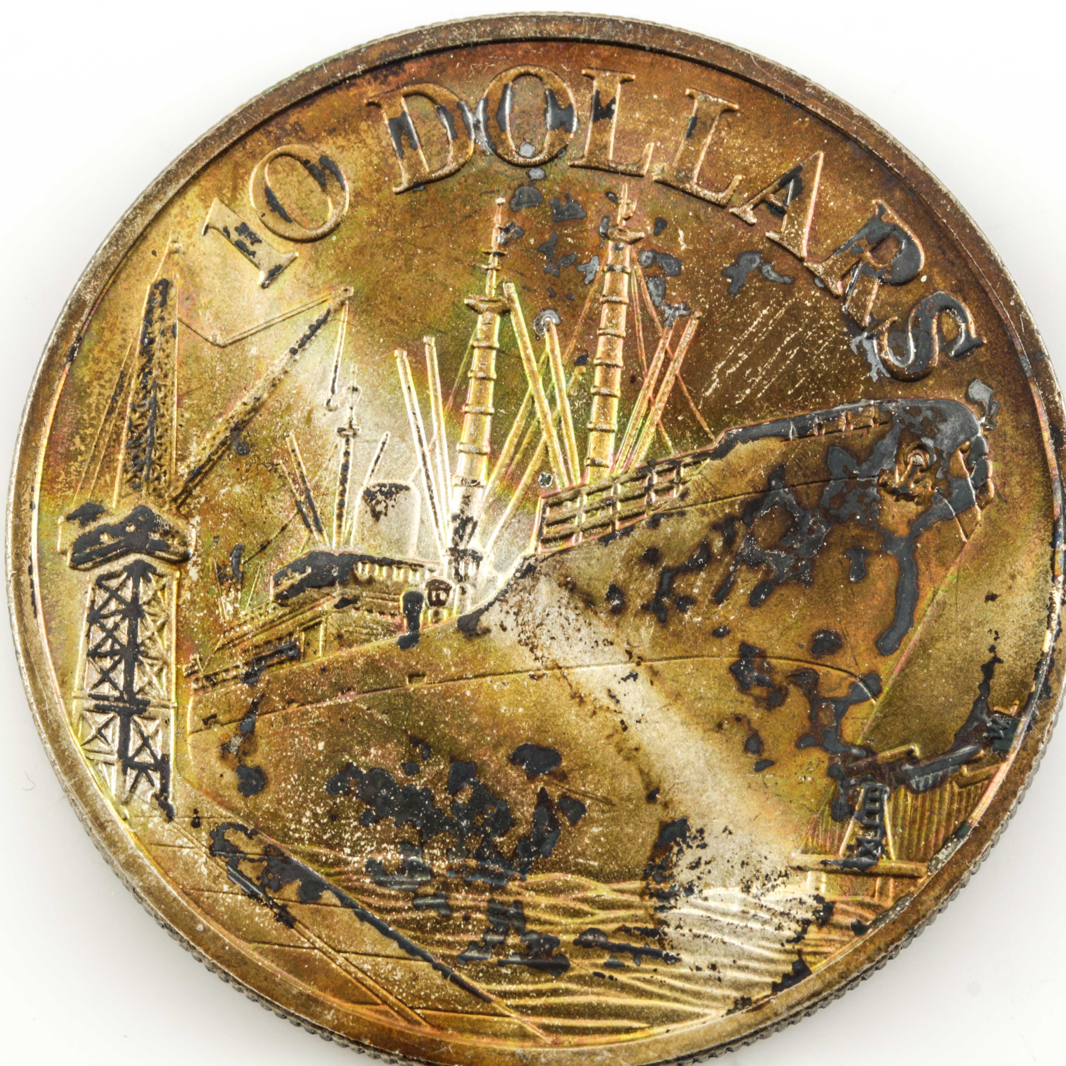 1975 Republic of Singapore 10th Anniversary $10 Silver Coin