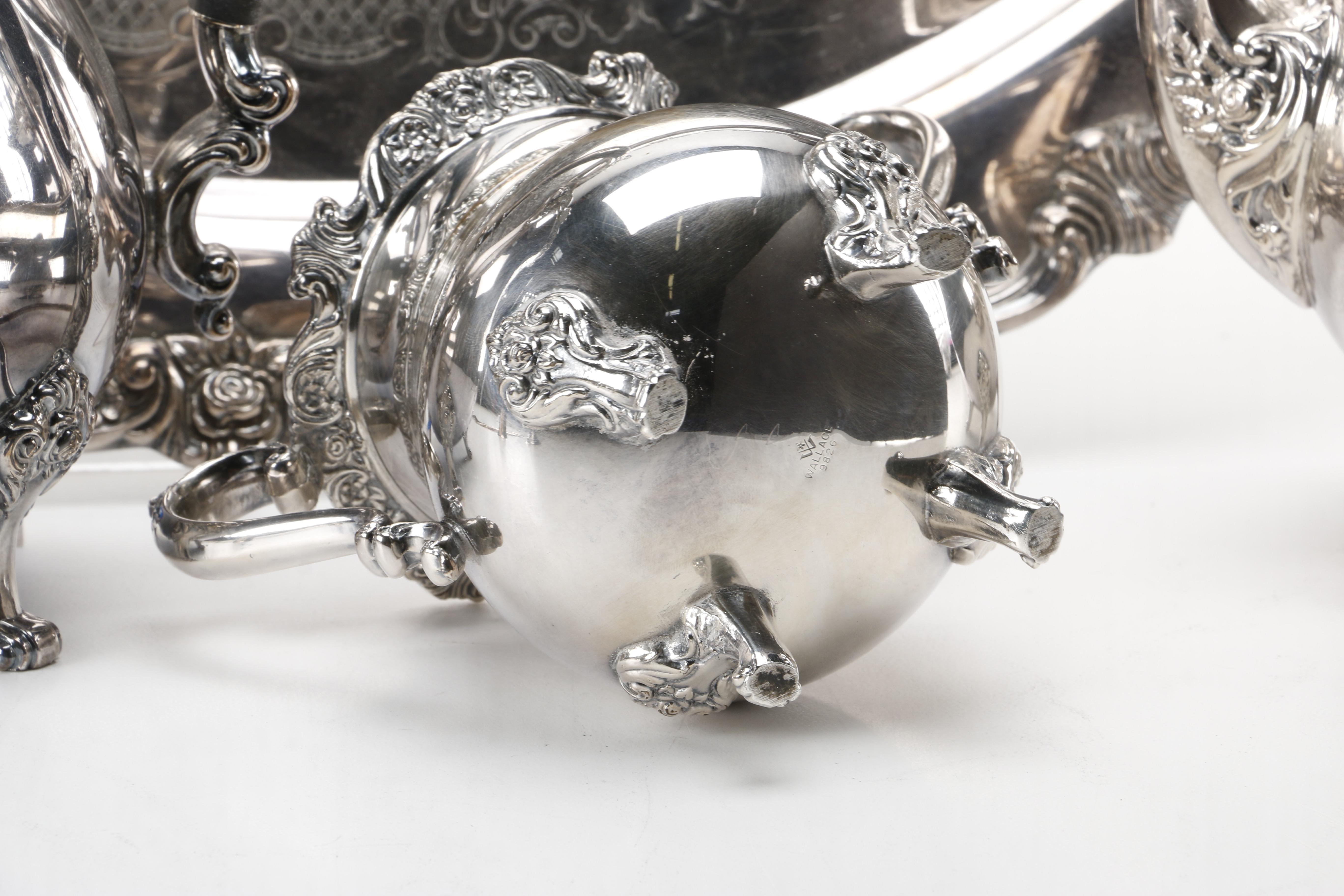 Wallace "Royal Rose" Silver Plate Coffee Set