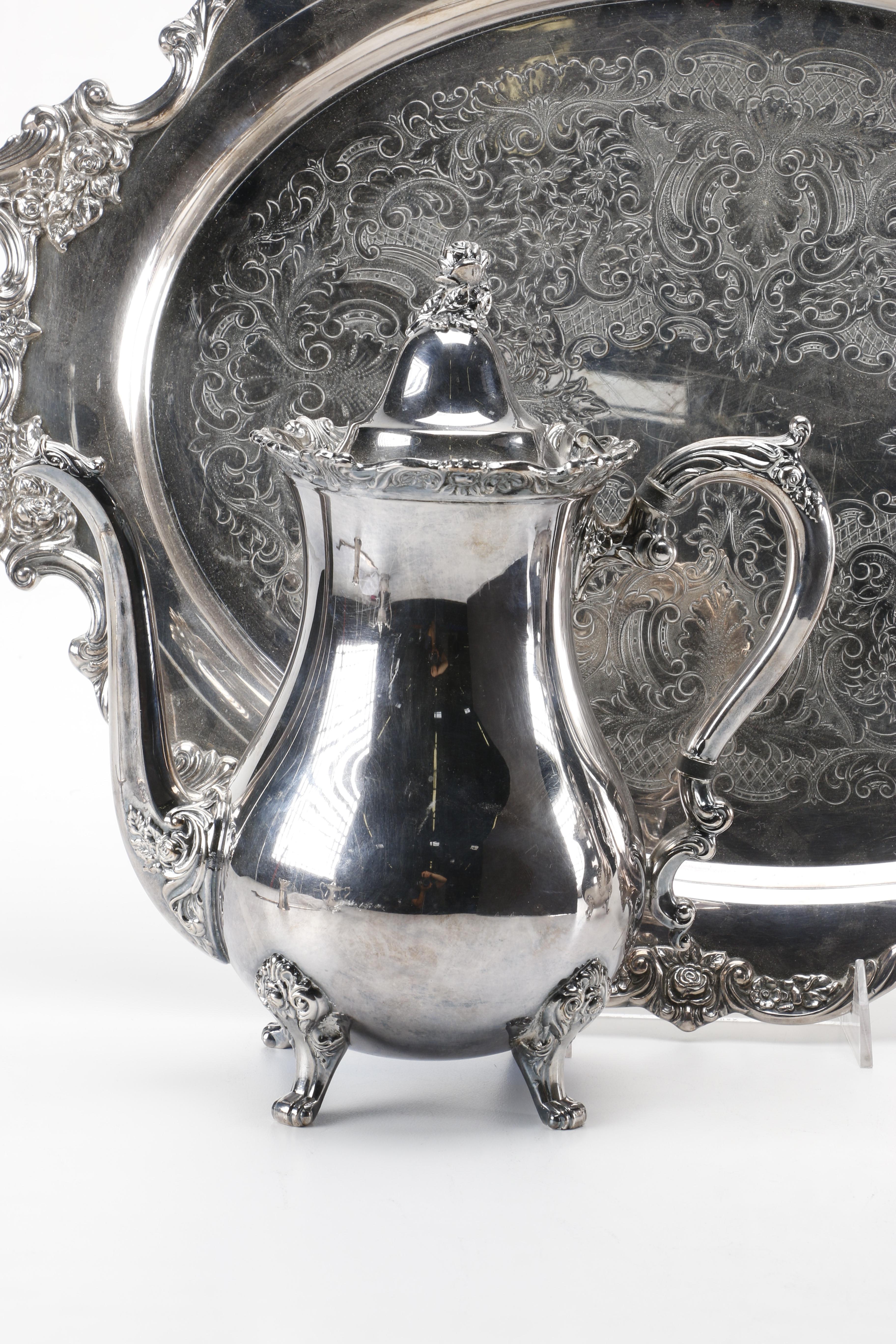 Wallace "Royal Rose" Silver Plate Coffee Set
