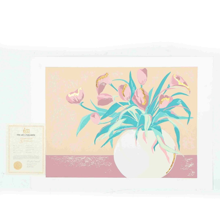 1986 Ann DerGara Limited Edition Serigraph on Paper "Spring"