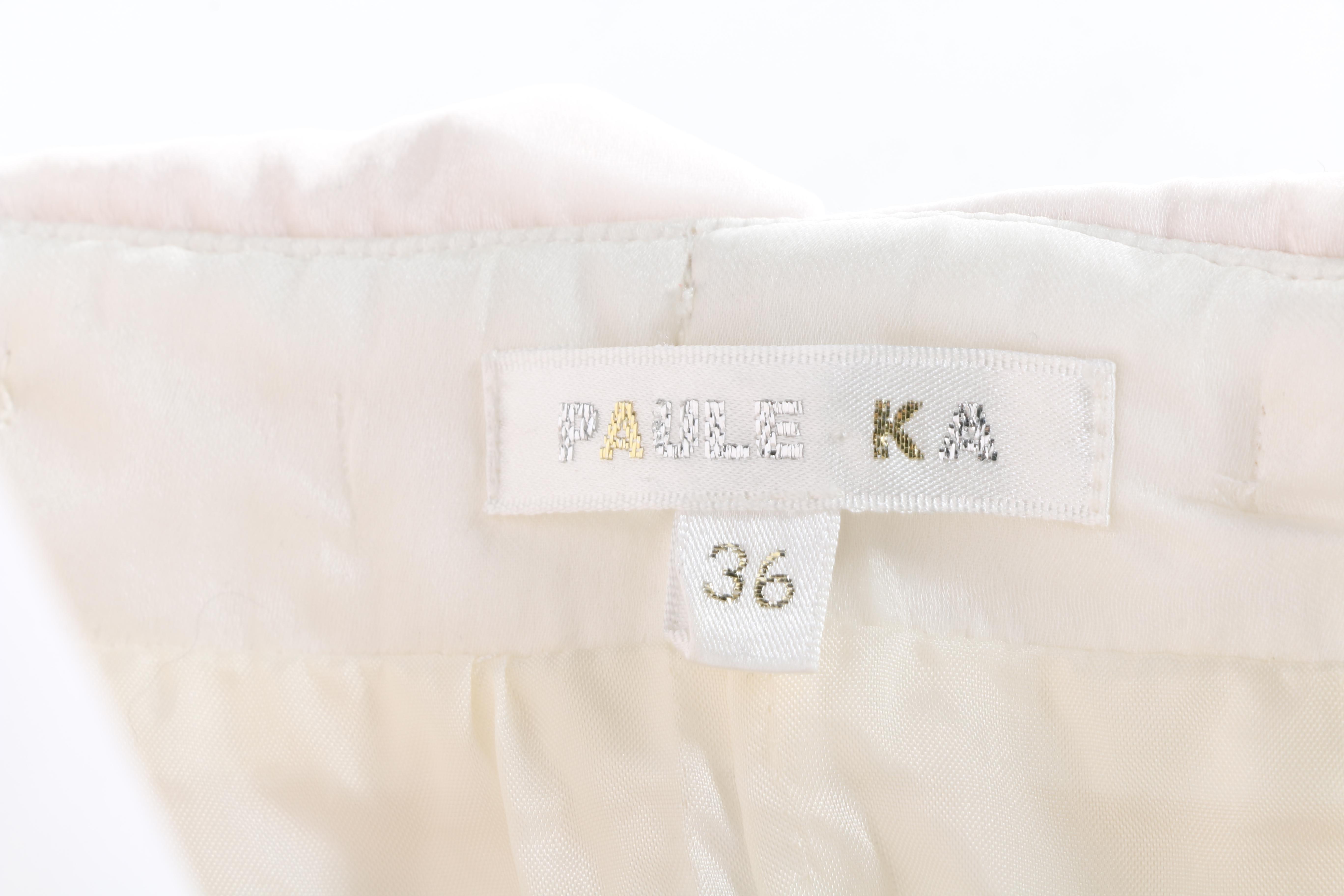 White and Pink Silk Wedding Dress