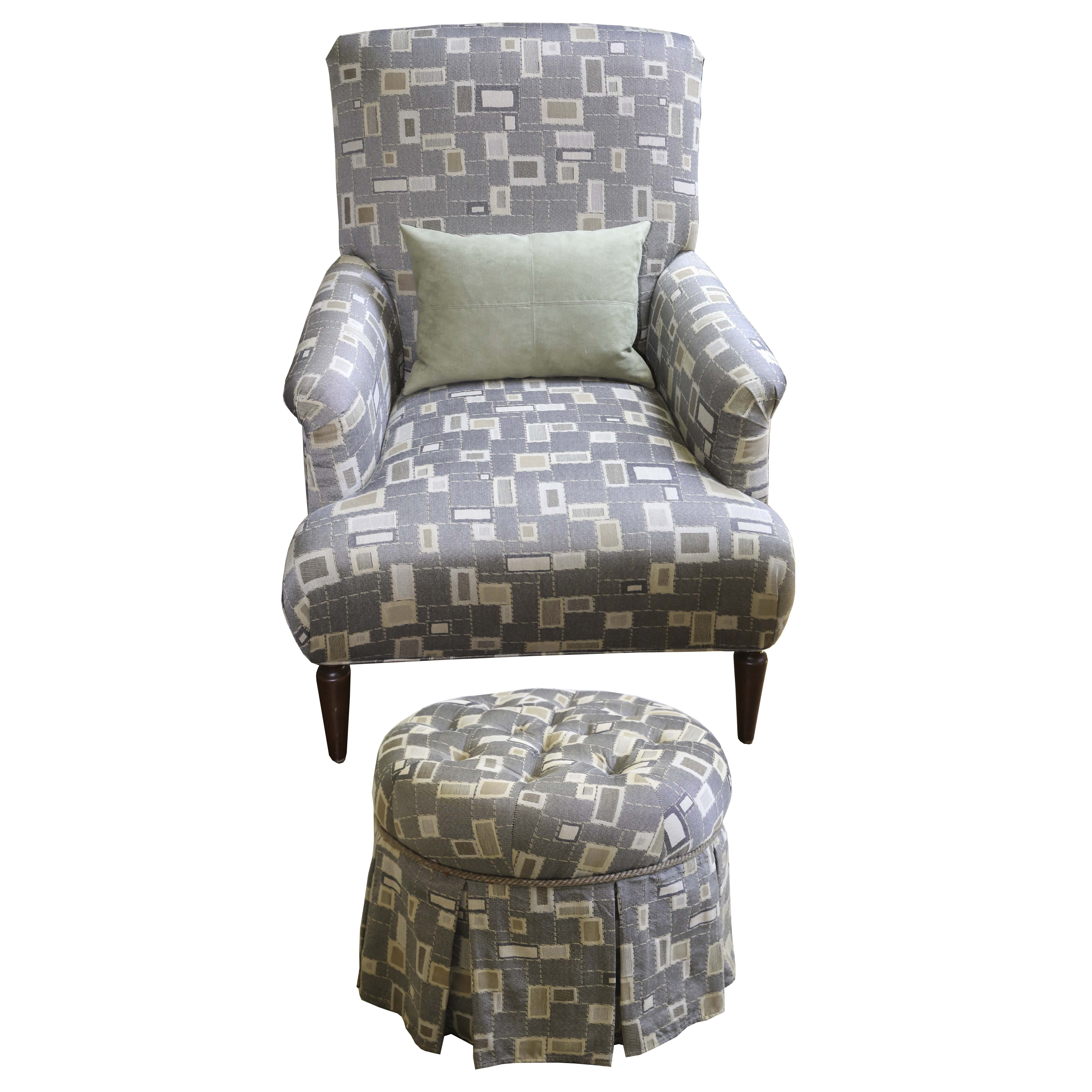 Contemporary Armchair and Ottoman