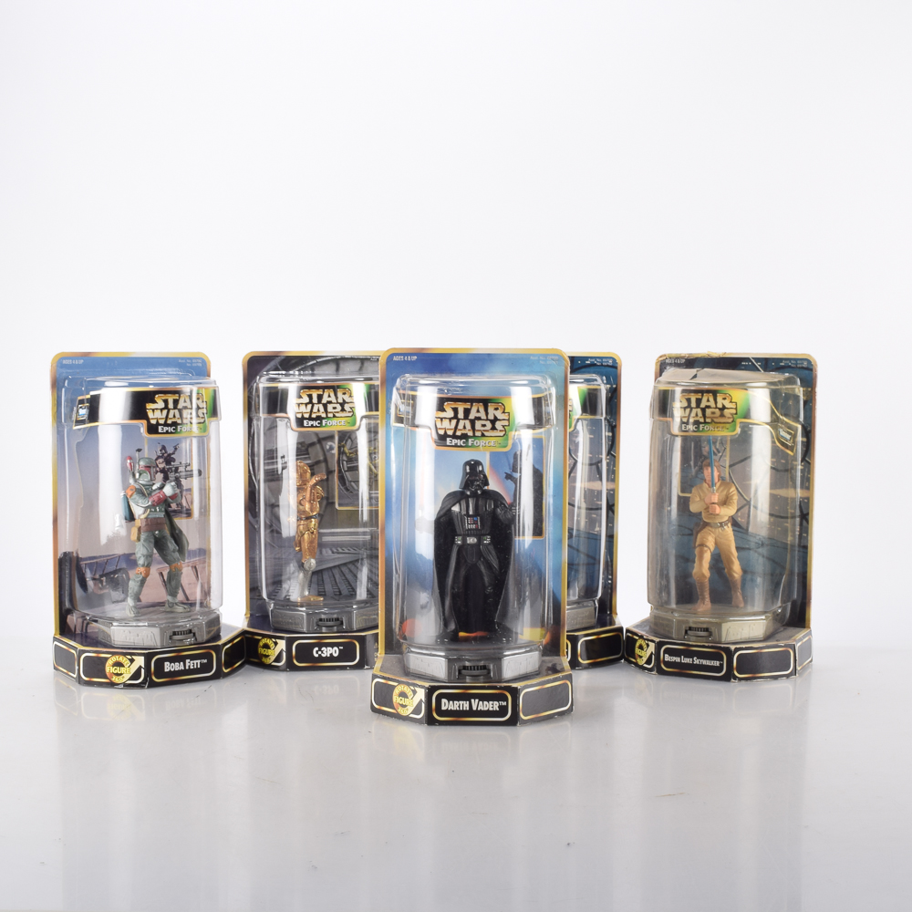 Complete 1997 Kenner "Star Wars: Epic Force" 360-Degree Rotating Figurines