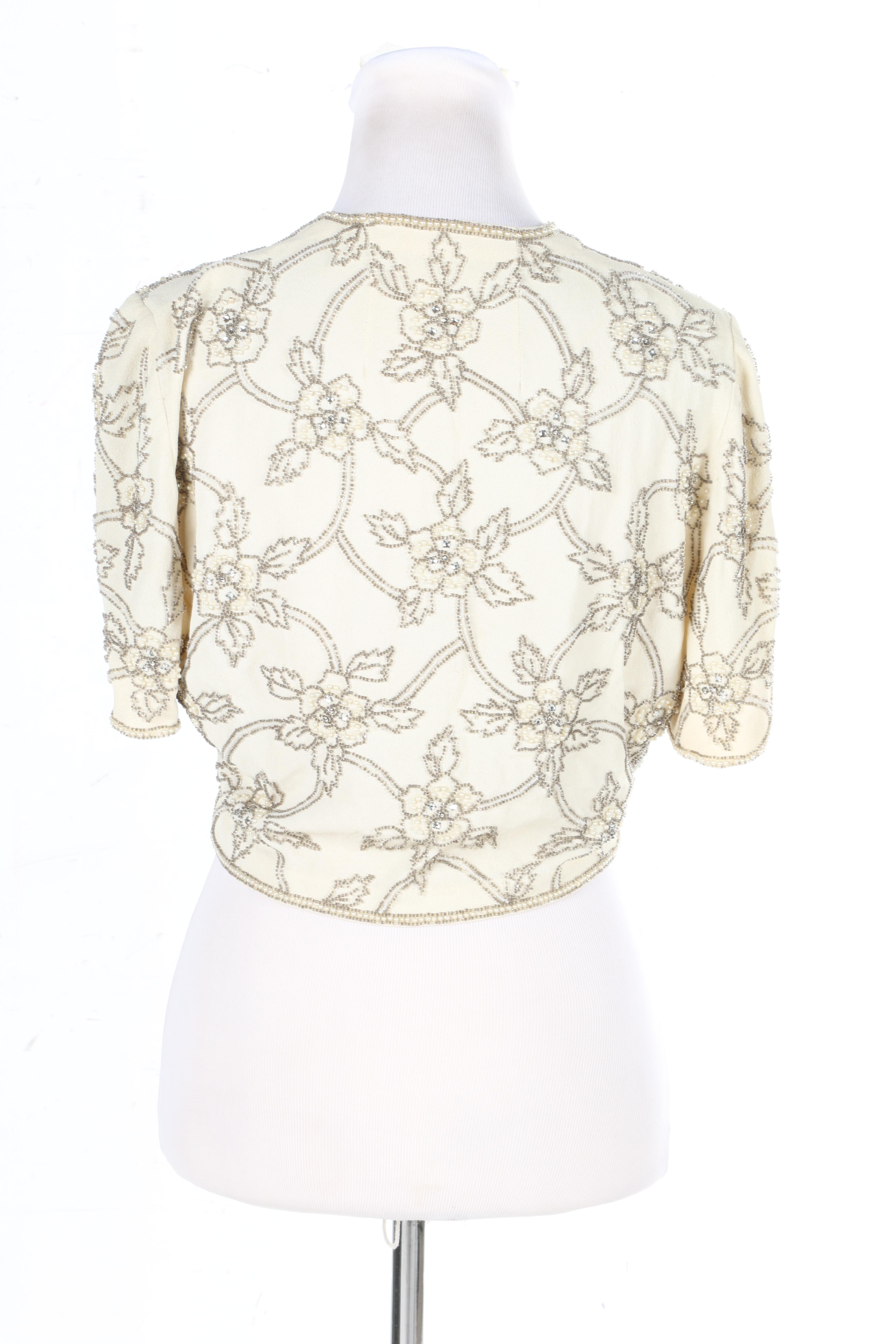 Vintage Beaded Crepe Shrug