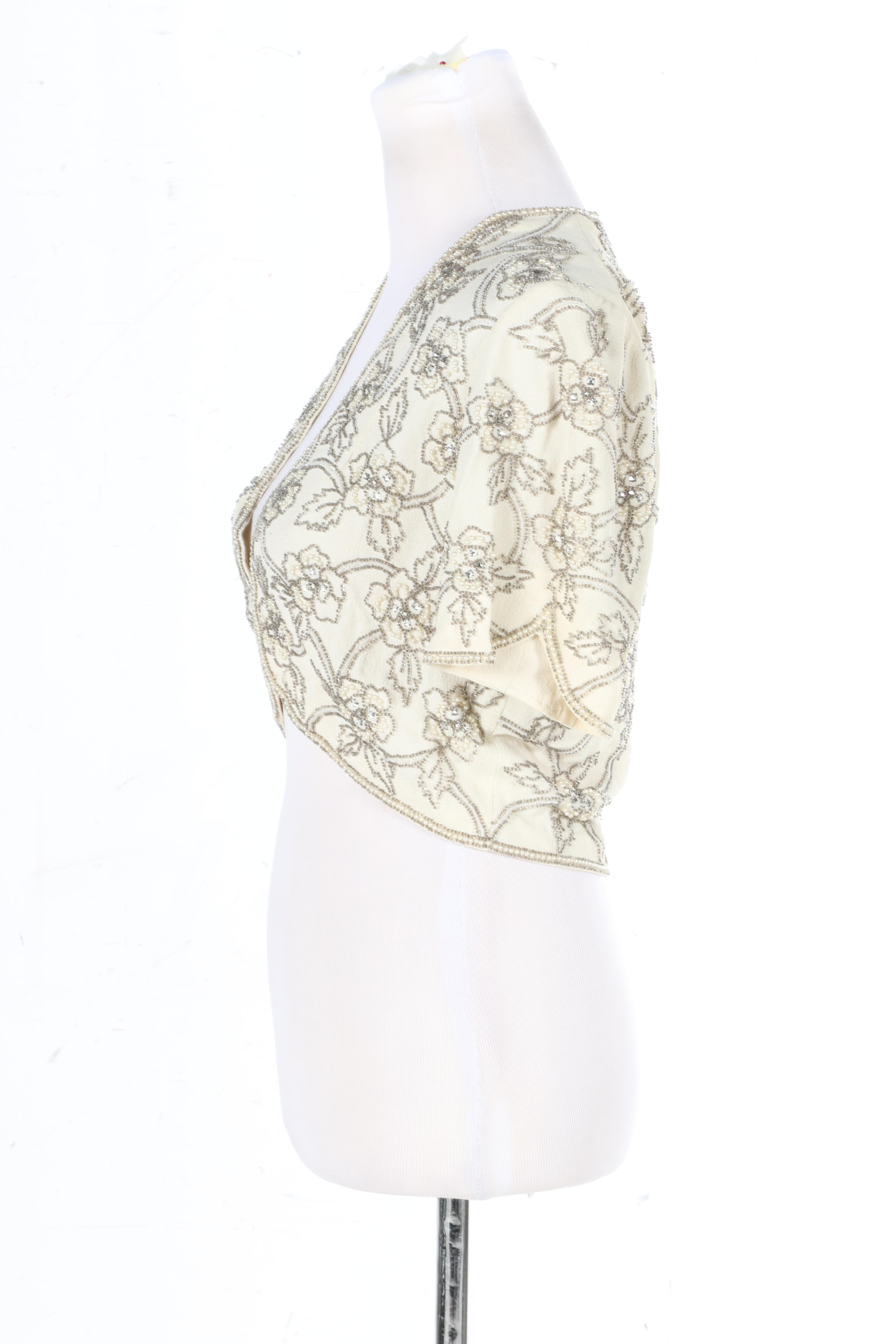 Vintage Beaded Crepe Shrug