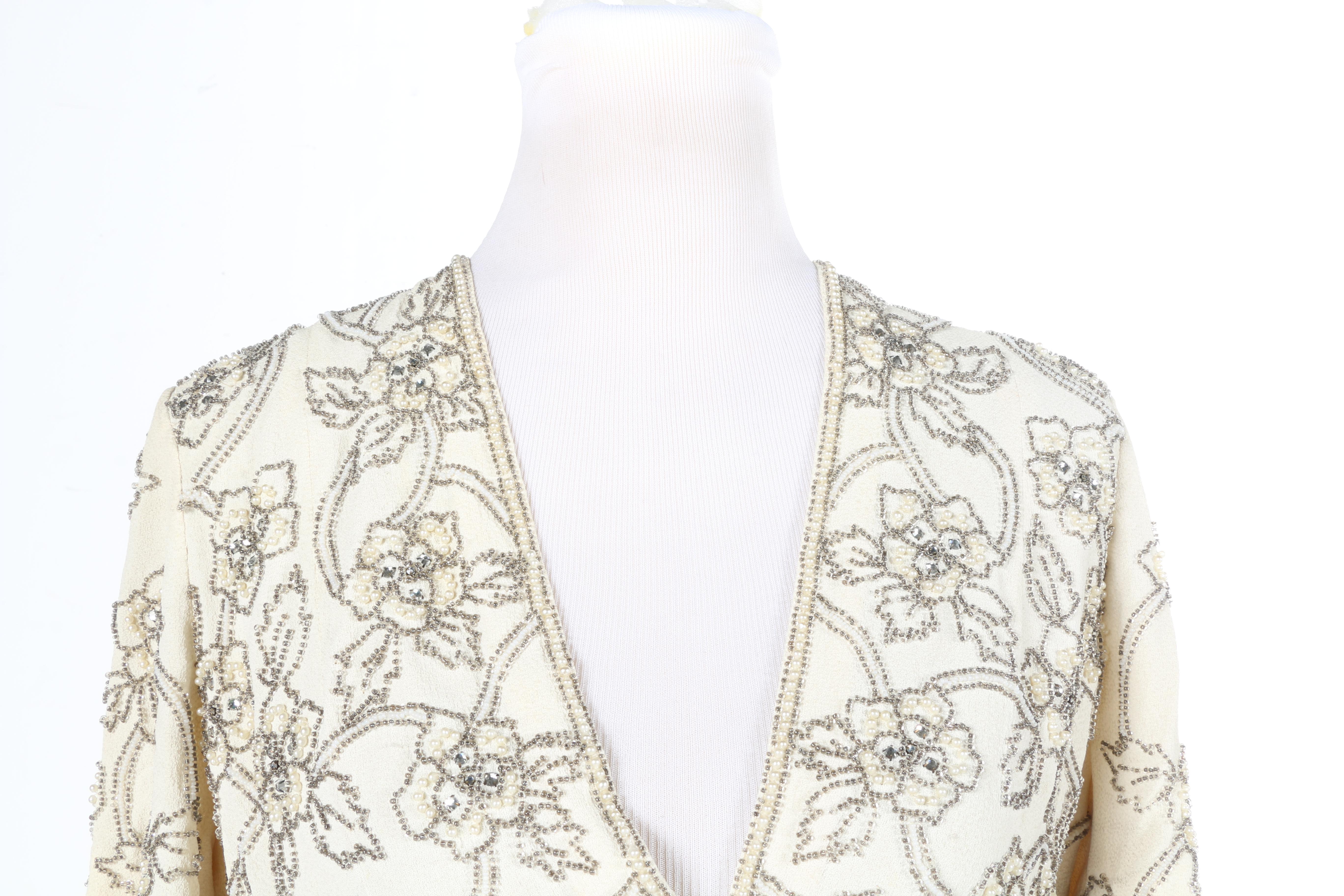 Vintage Beaded Crepe Shrug