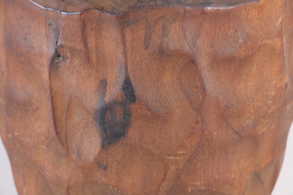 Rustic Artisan Wooden Bowl and Carved Mortar and Pestle