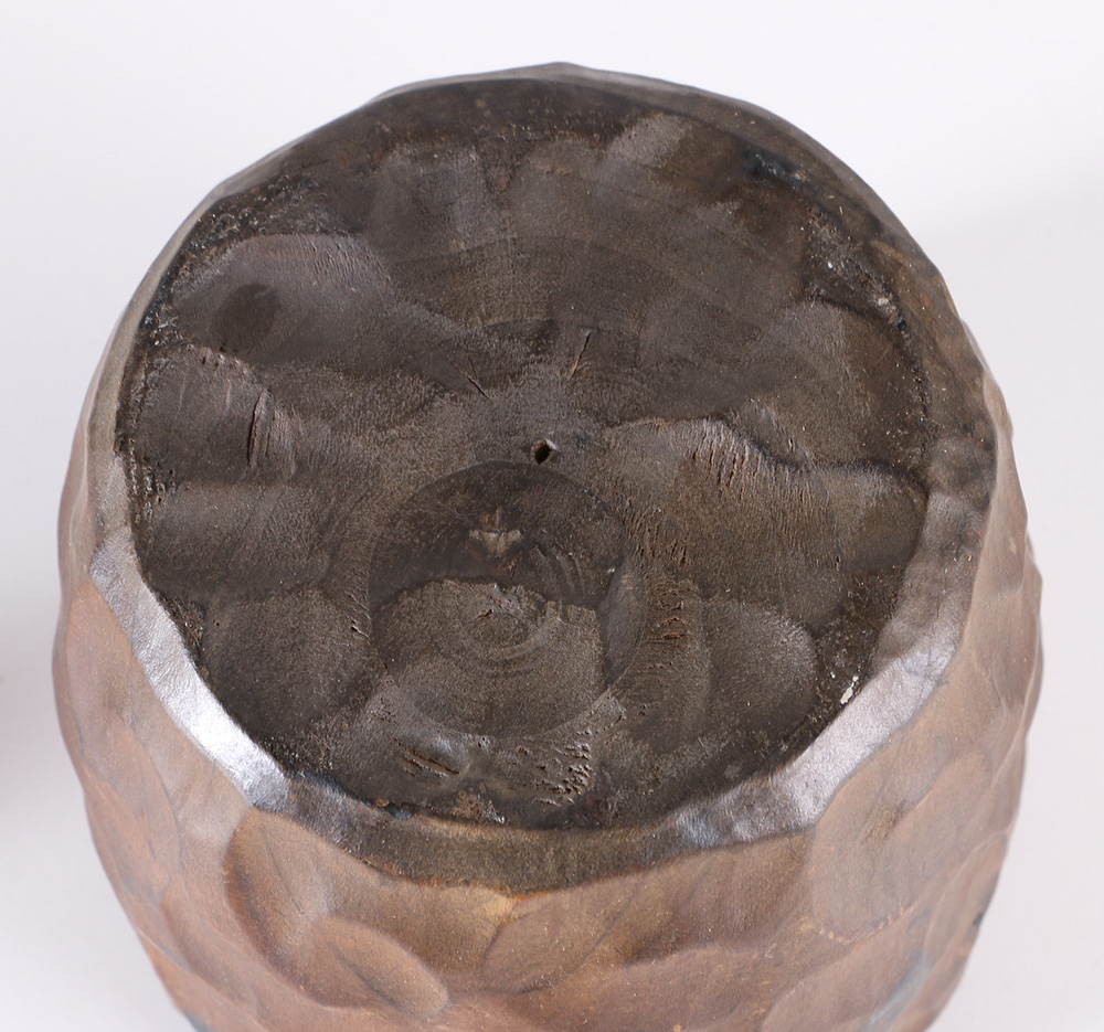 Rustic Artisan Wooden Bowl and Carved Mortar and Pestle