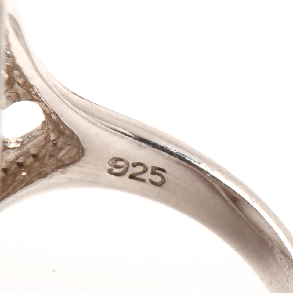 Sterling Silver 18K Amethyst Ring and Sterling Keshi Pearl Ring