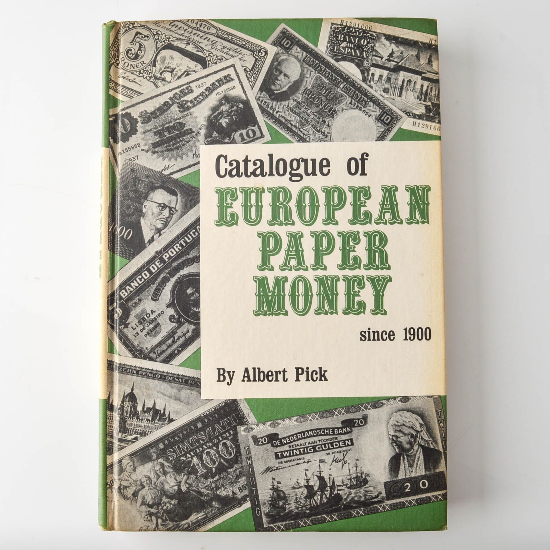 Assorted European Banknotes and "Catalogue of European Paper Money Since 1900" by Albert Pick