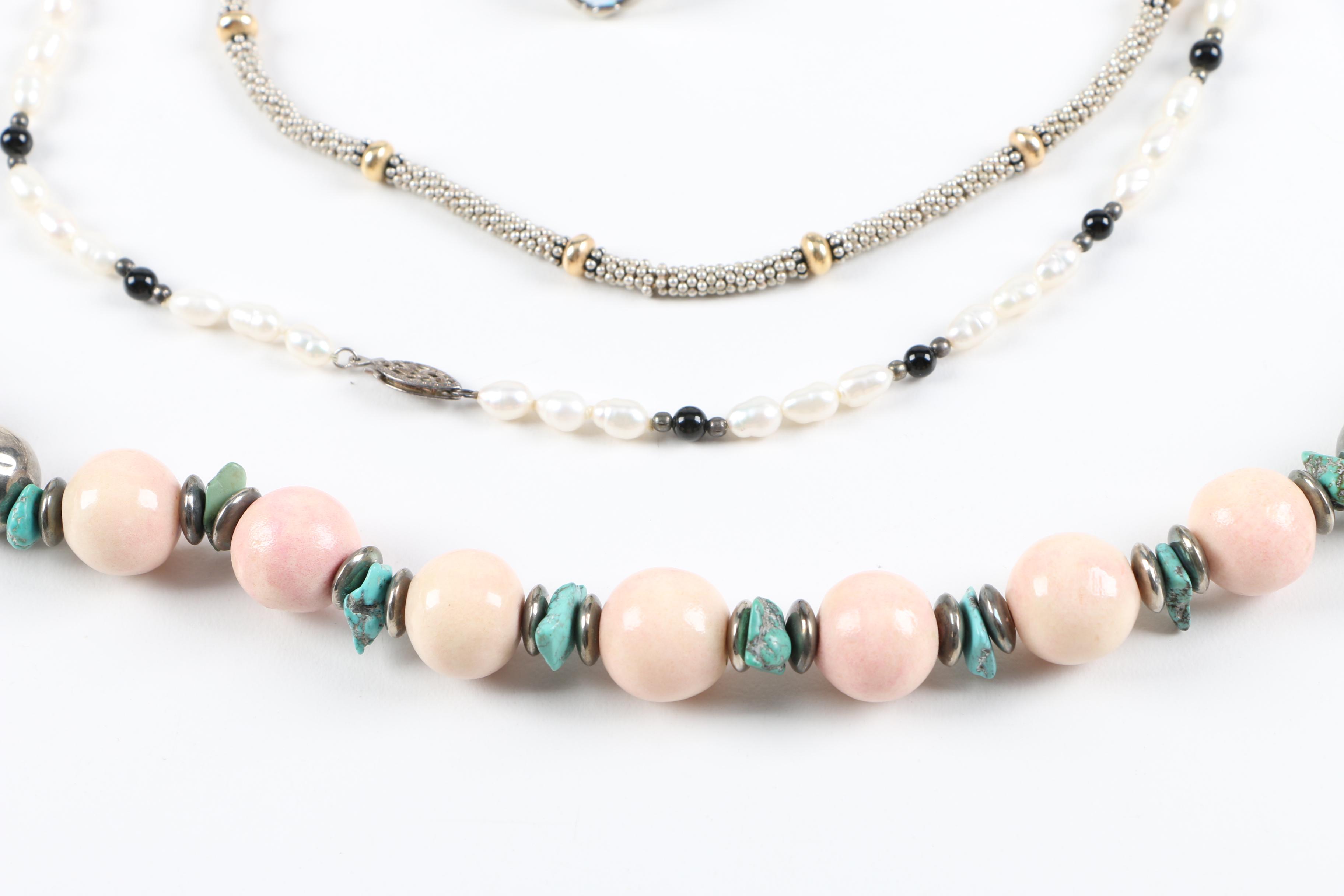 Costume Necklaces and Rings Including Sterling Silver