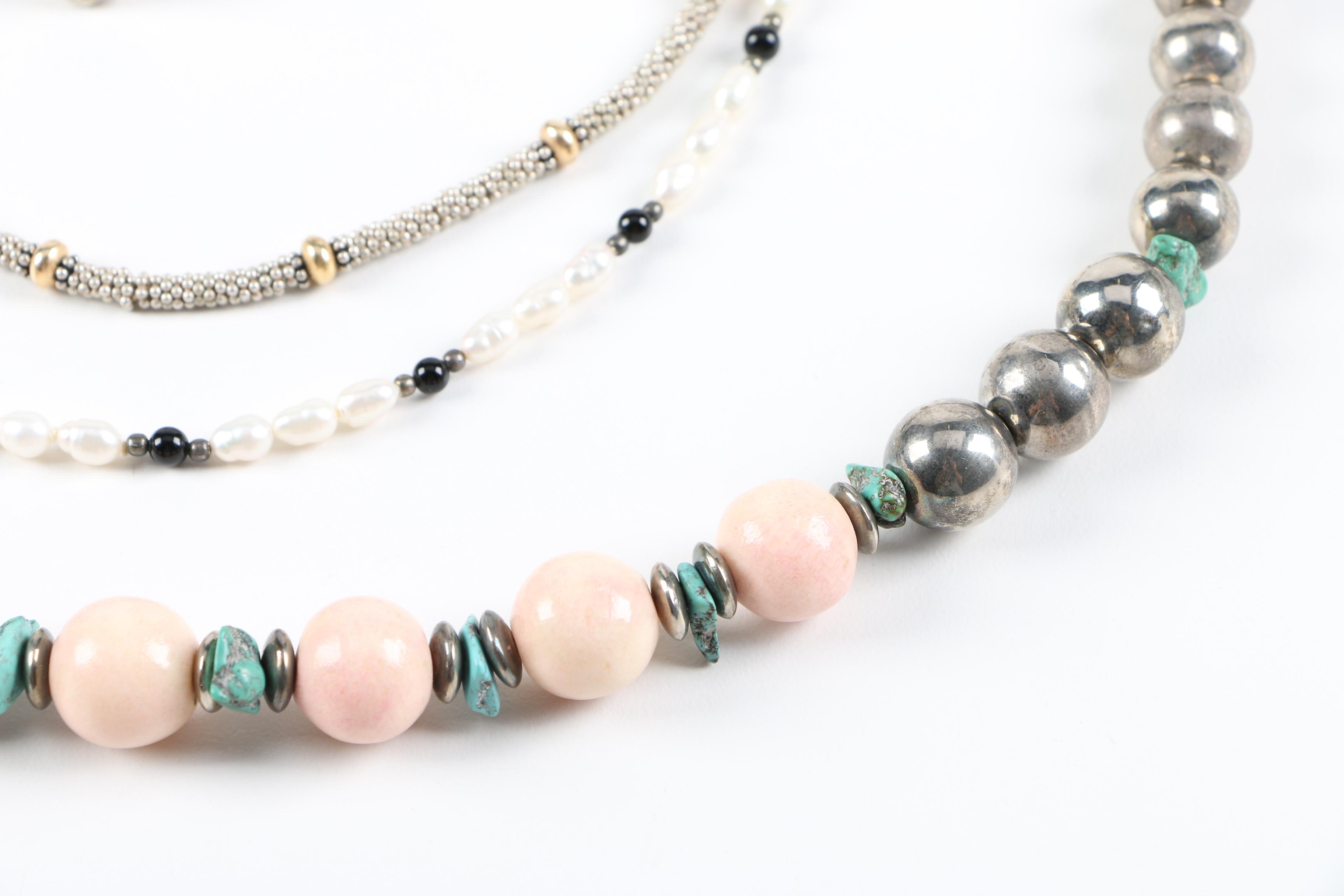 Costume Necklaces and Rings Including Sterling Silver