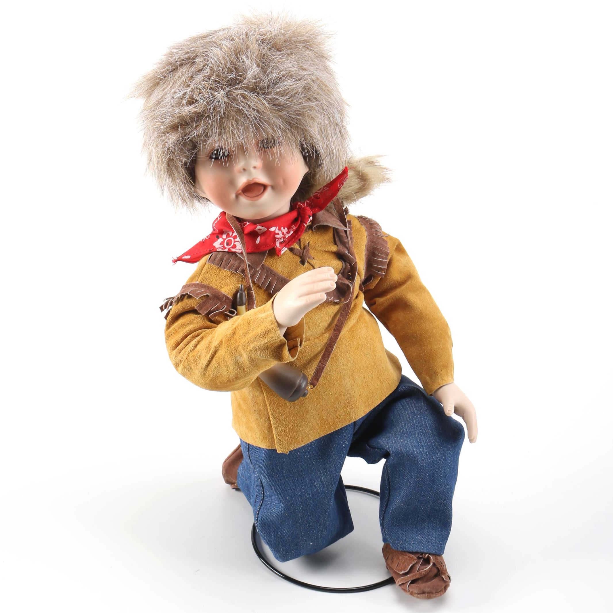 Edwin M. Knowles China Company Limited Edition "Little Davey Crockett" Porcelain Doll