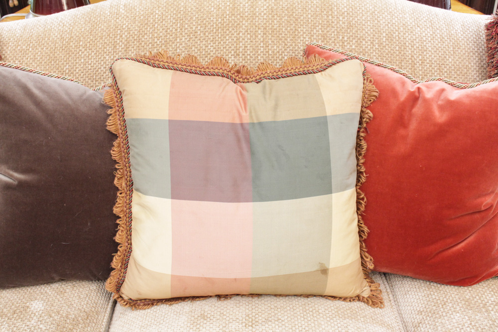 Custom Upholstered Camel Back Sofa