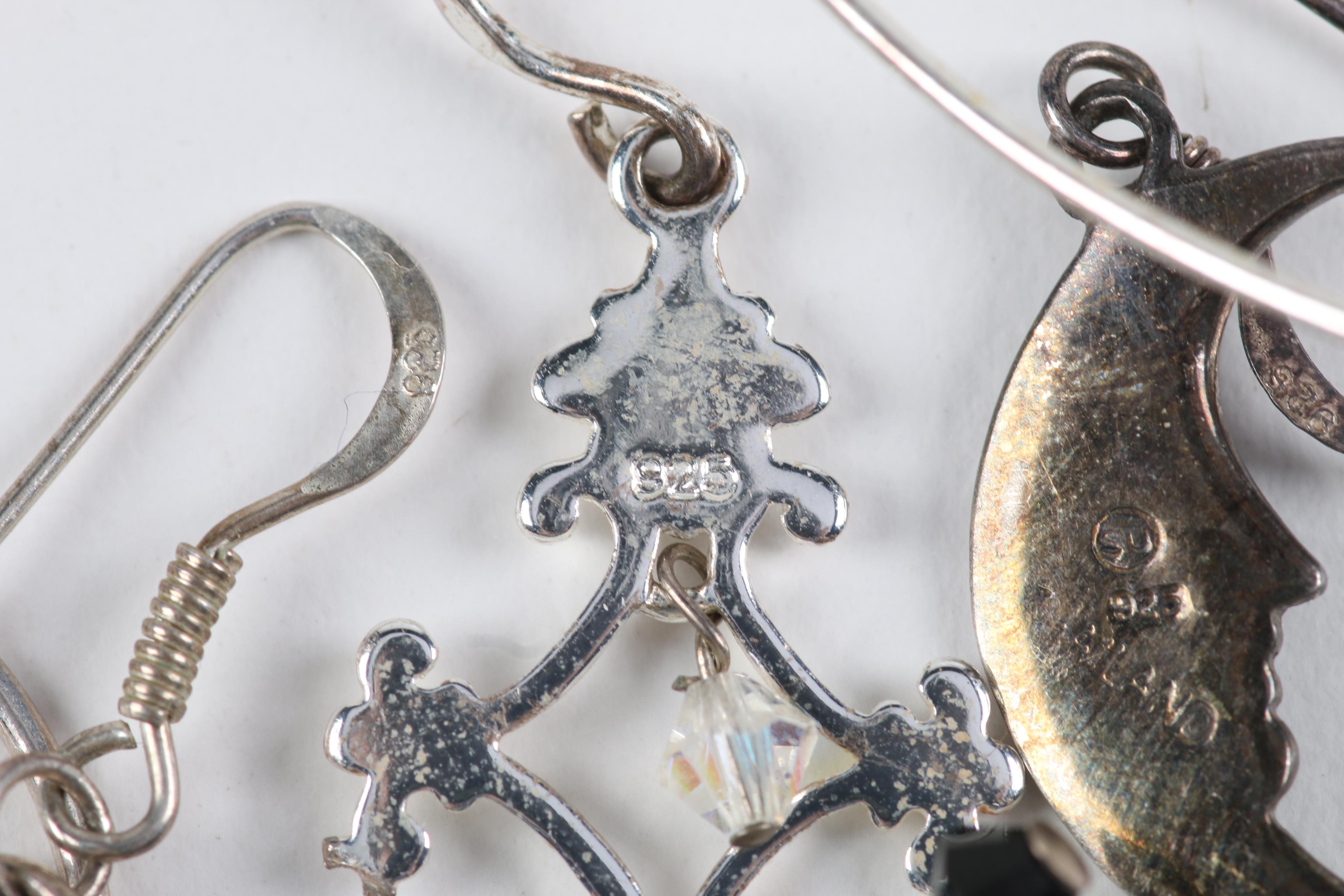 Sterling Silver Hematite and Stone Jewelry