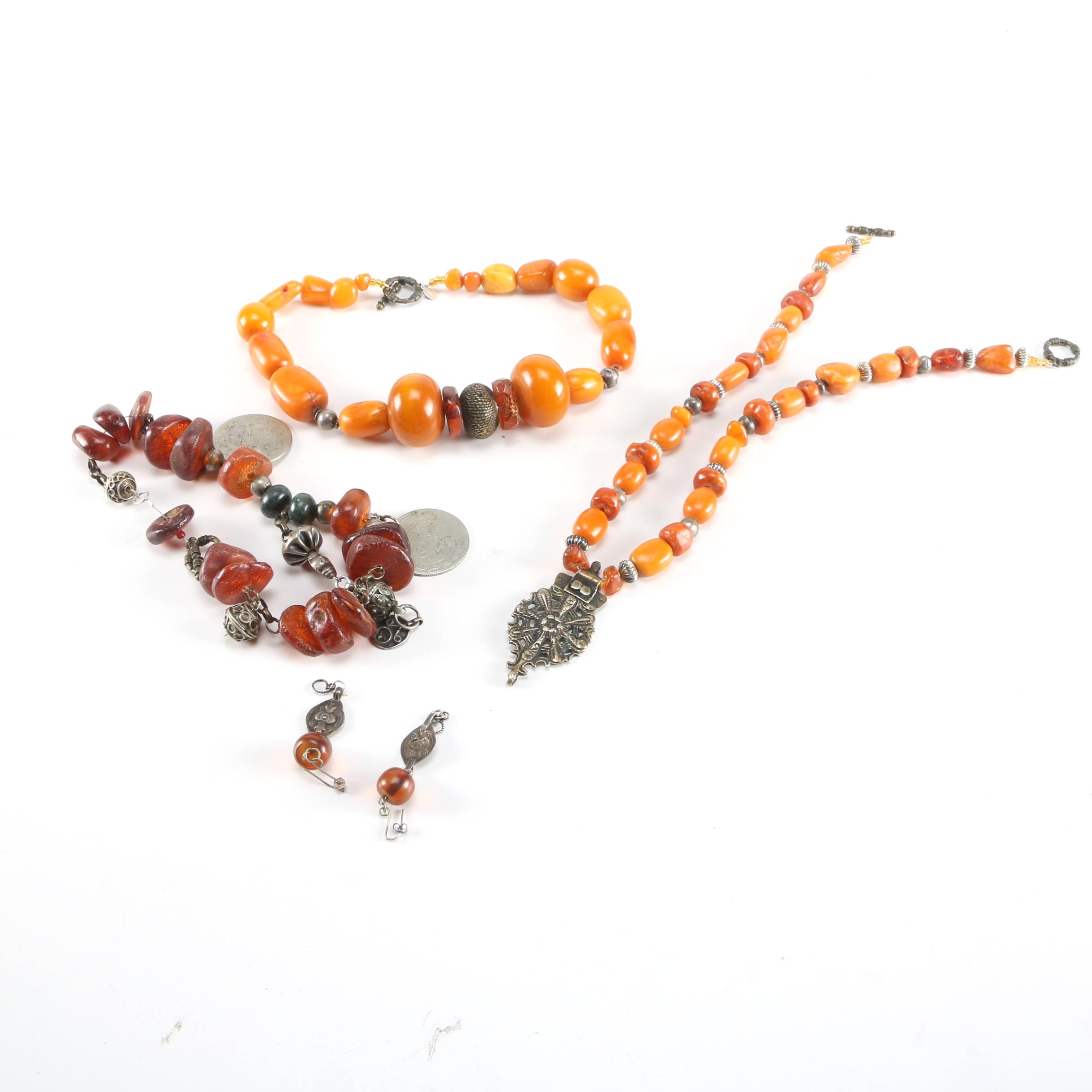 Amber Necklaces and Earrings