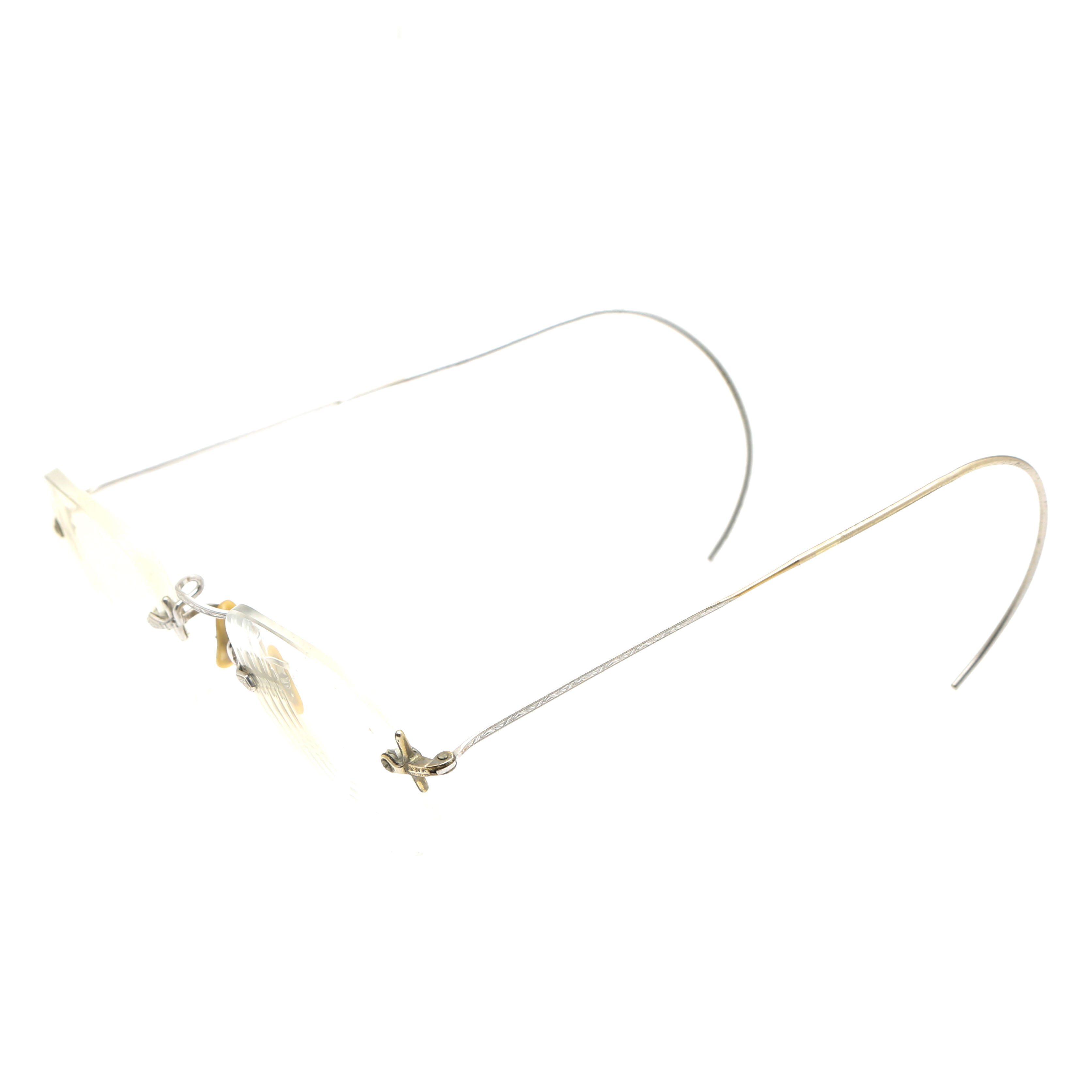 Vintage 14K White Gold Frameless Eyeglasses