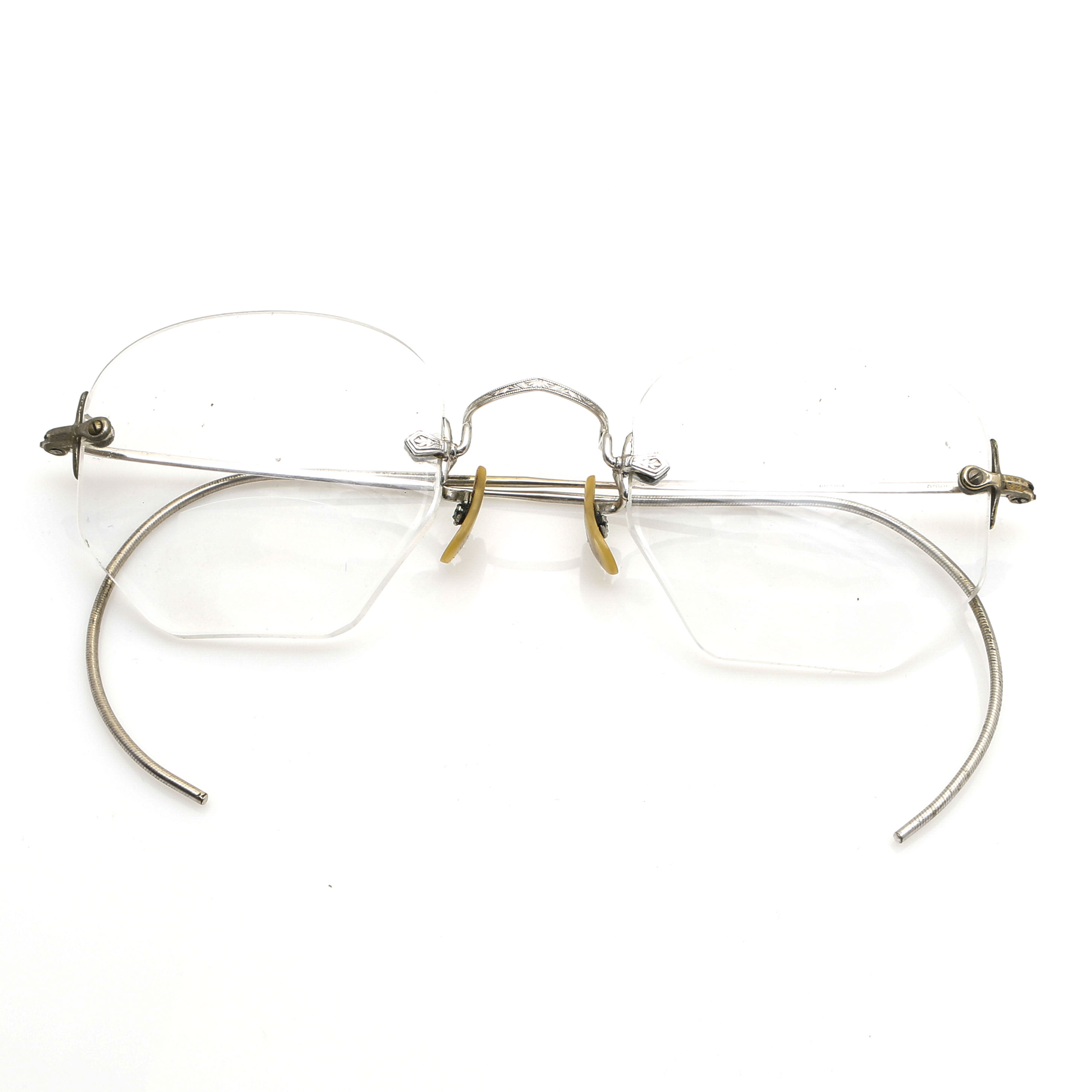 Vintage 14K White Gold Frameless Eyeglasses