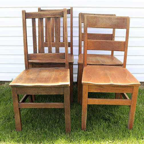 Early 20th Century Oak Chairs, Including One With an Ohio State Reformatory Label