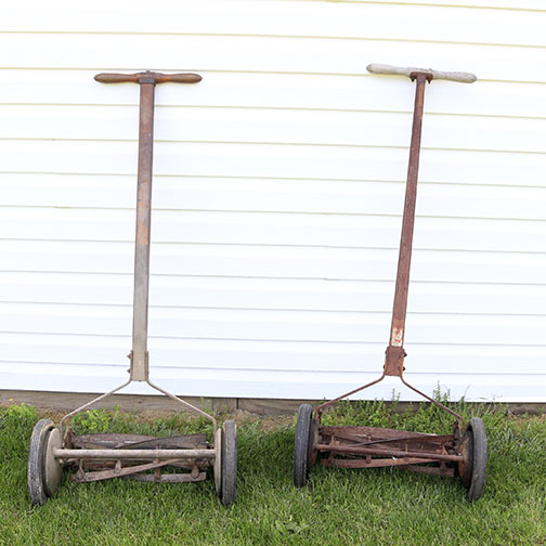 Pair of Antique Lawnmowers