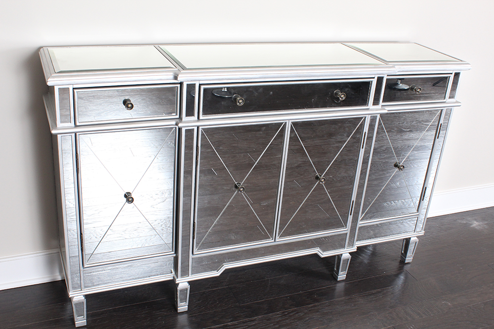 Neoclassical Style Mirrored Breakfront Console by Powell