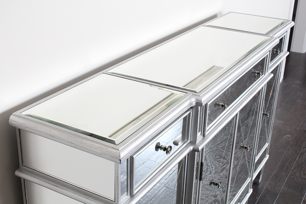 Neoclassical Style Mirrored Breakfront Console by Powell