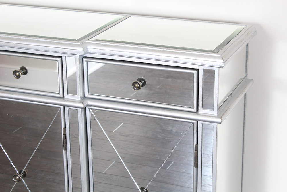 Neoclassical Style Mirrored Breakfront Console by Powell