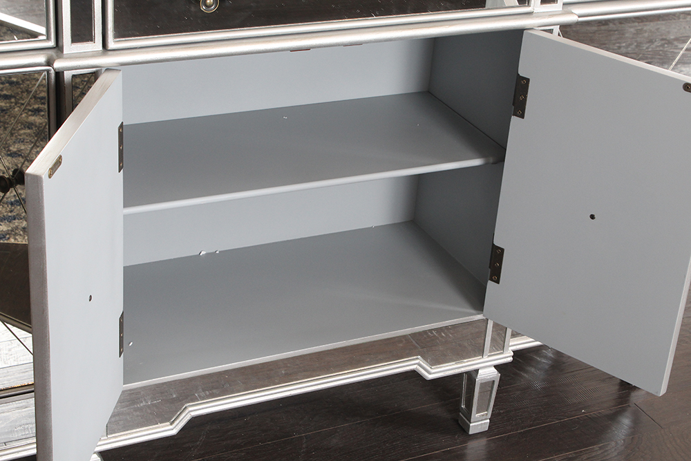 Neoclassical Style Mirrored Breakfront Console by Powell