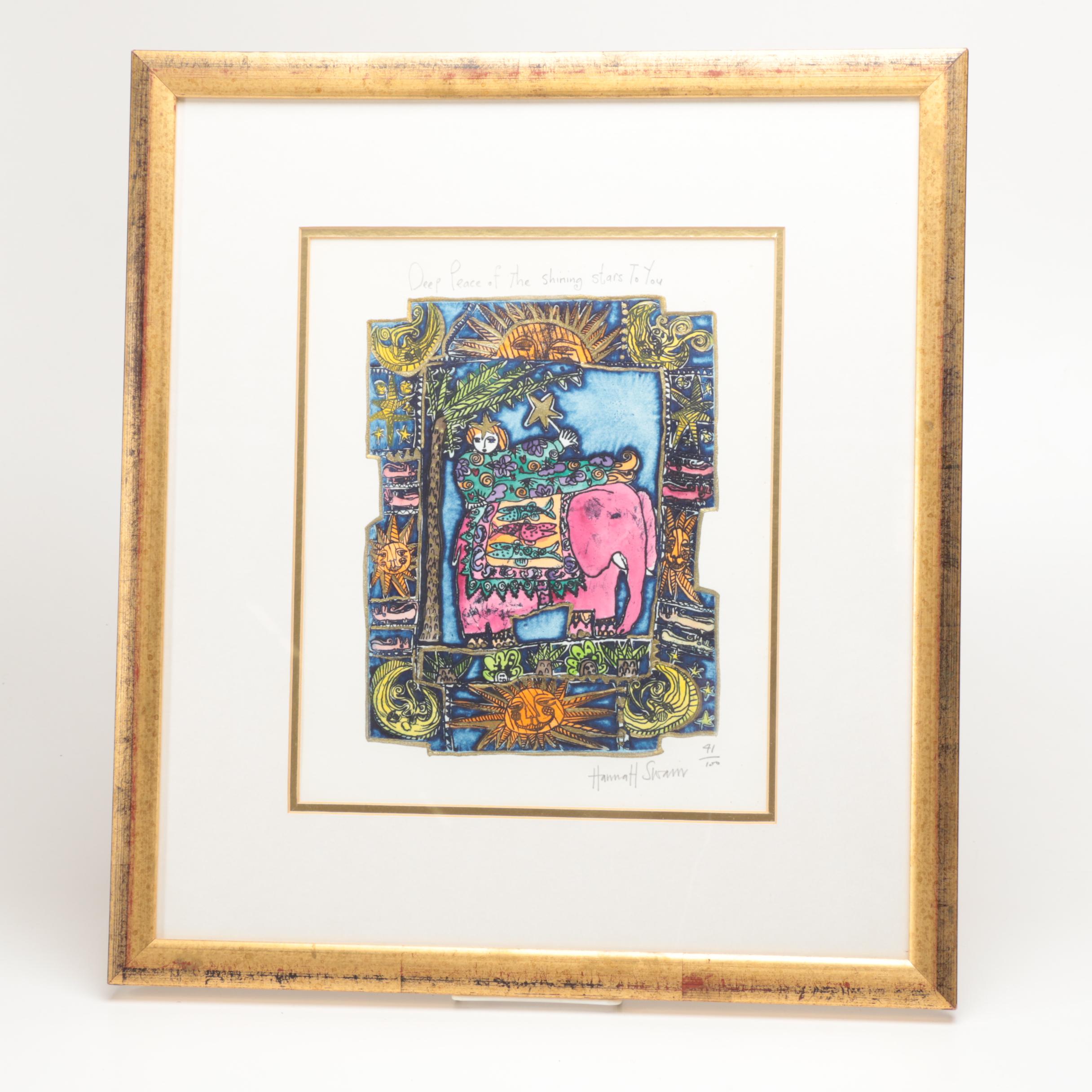 Hannah Swain Limited Edition Hand-Colored Etching "Deep Peace"